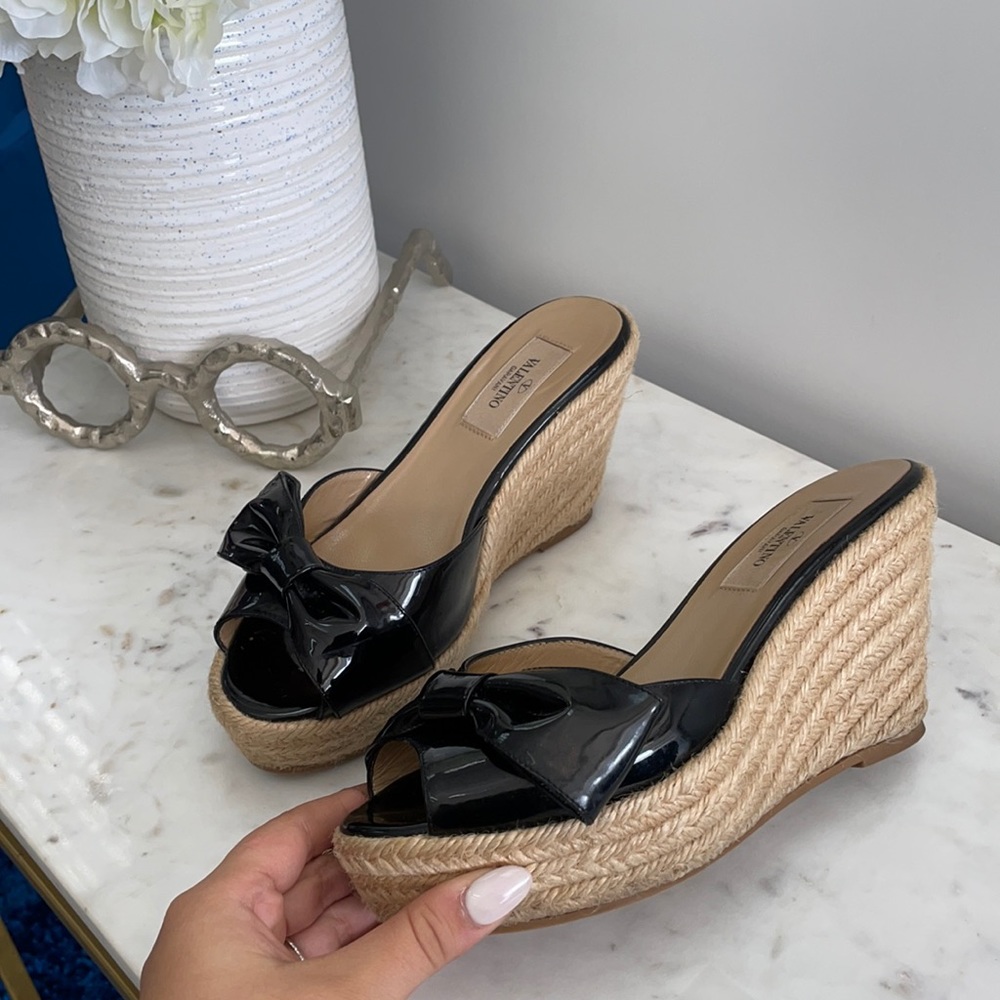 Valentino Ribbon Wedge Sandals